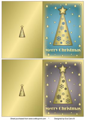 Snowflakes Christmas Trees Notelets 3
