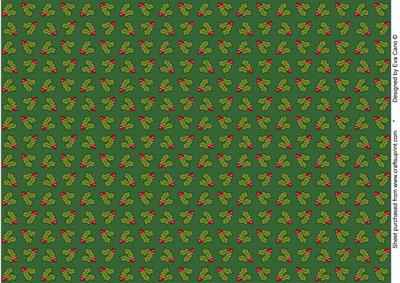 Christmas Holly Paper (dark Green)