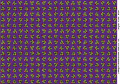 Christmas Holly Paper (purple)