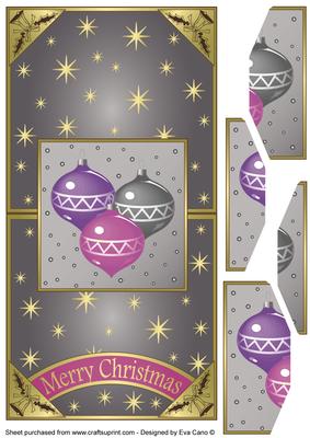 Christmas Baubles Vertical Fold Back