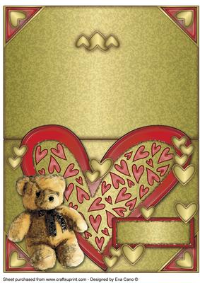 Teddy Bear and Heart Over the Edge