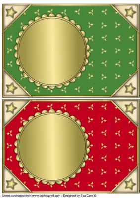 Christmas Blank Card Fronts Red and Green