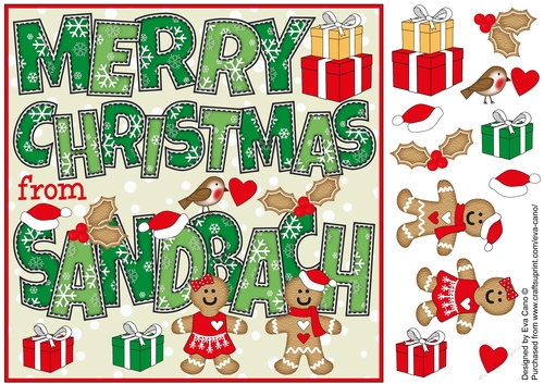 8x8 Gingerbread Christmas SANDBACH 2