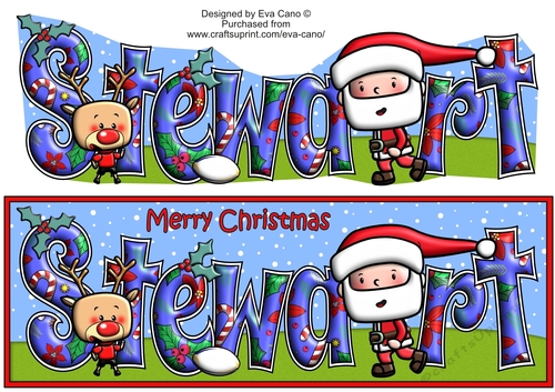 Jolly Santa playing rugby STEWART large dl