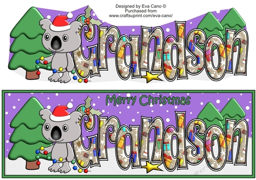 Christmas Koala with decorations GRANDSON large dl