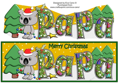 Christmas Koala with decorations PAPA large dl