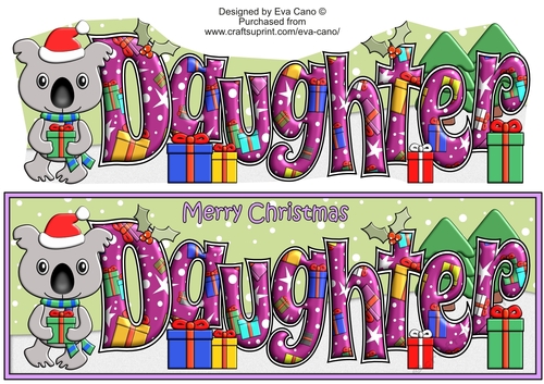 Christmas Koala with presents DAUGHTER large dl