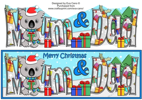 Christmas Koala with presents MUM & DAD large dl