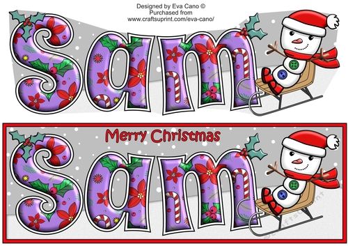 Jolly Snowman on Sledge SAM large dl