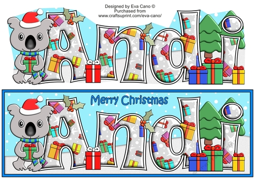 Christmas Koala with presents ANDI large dl