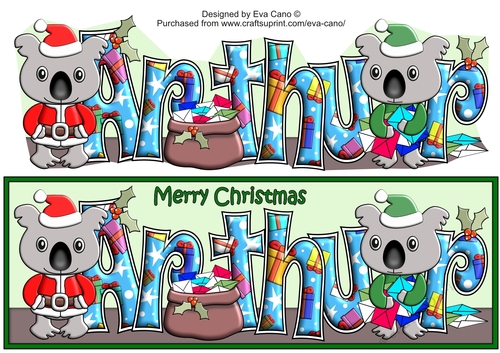 Christmas Koala Santa and Helper ARTHUR large dl