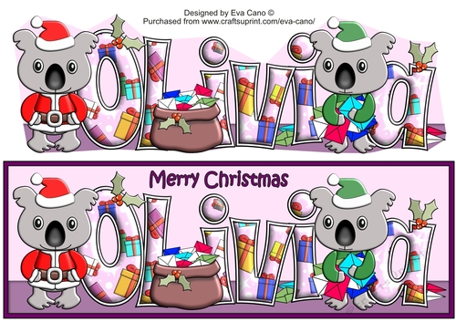 Christmas Koala Santa and Helper OLIVIA large dl