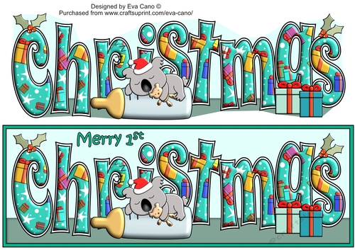 First Christmas Baby Koala sleeping CHRISTMAS large dl