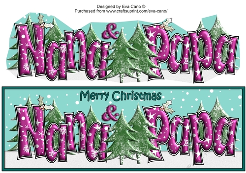 Christmas Forest NANA & PAPA large dl