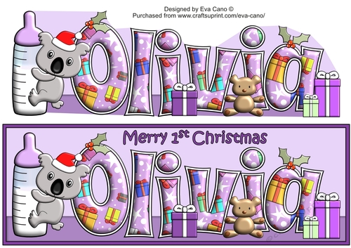 First Christmas Baby Koala and bottle OLIVIA large dl