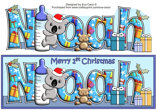First Christmas Baby Koala and bottle NOAH large dl