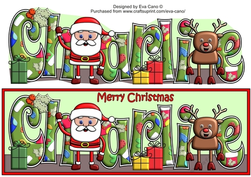 Smiley Santa and Rudolf CHARLIE large dl