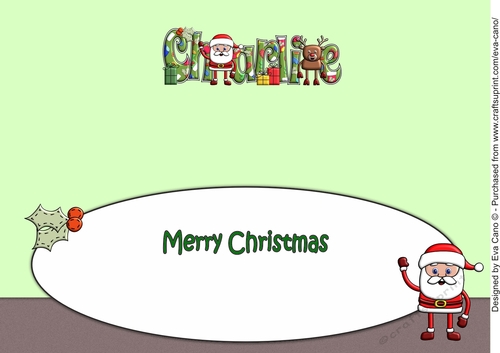 Smiley Santa and Rudolf CHARLIE large dl insert