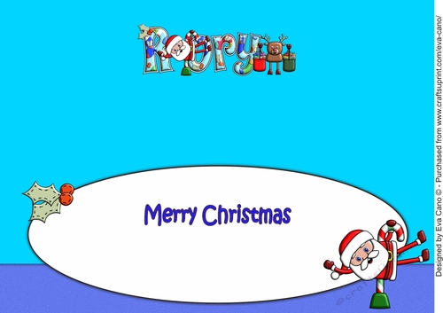 Smiley Santa and Rudolf keeping fit RORY large dl insert
