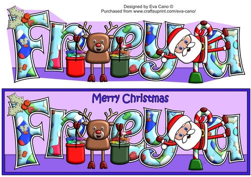 Smiley Santa and Rudolf keeping fit FREYA large dl