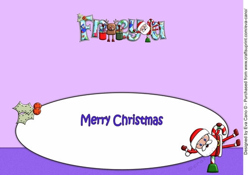 Smiley Santa and Rudolf keeping fit FREYA large dl insert