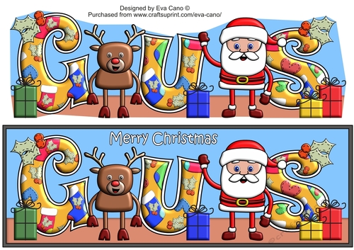 Smiley Santa and Rudolf GUS large dl