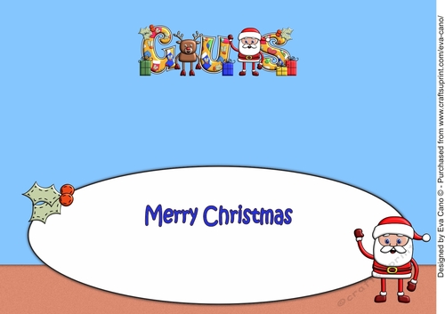Smiley Santa and Rudolf GUS large dl insert