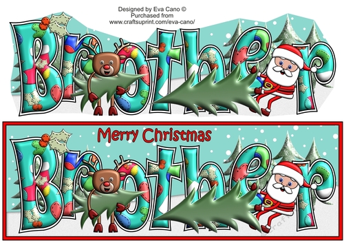 Smiley Santa and Rudolf picking a tree BROTHER large dl