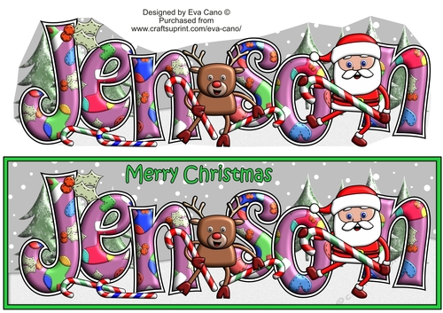 Smiley Santa and Rudolf dancing JENSON large dl