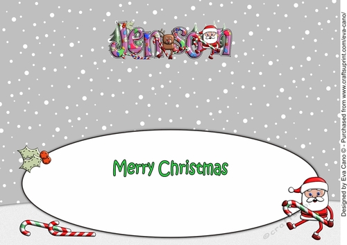 Smiley Santa and Rudolf dancing JENSON large dl insert