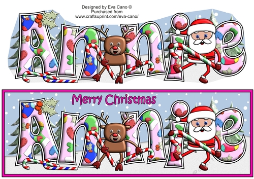 Smiley Santa and Rudolf dancing ANNIE large dl