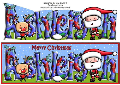 Jolly Santa playing rugby ASHLEIGH large dl