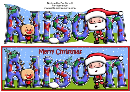 Jolly Santa playing rugby ALISON large dl
