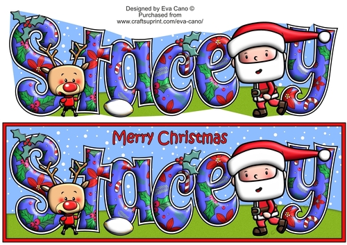Jolly Santa playing rugby STACEY large dl