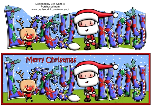 Jolly Santa playing rugby LACY KAY large dl