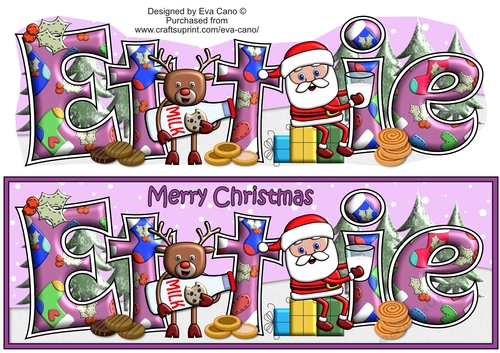 Smiley Santa and Rudolf having milk and cookies ETTIE large dl