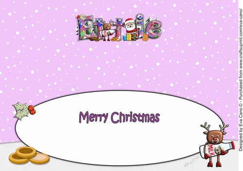 Smiley Santa and Rudolf having milk and cookies ETTIE large dl insert
