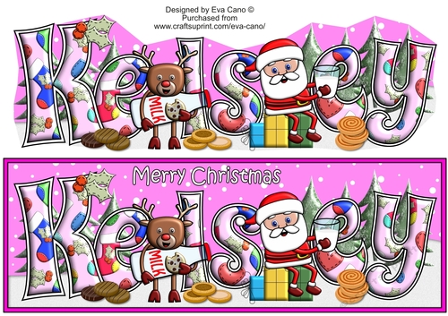 Smiley Santa and Rudolf having milk and cookies KELSEY large dl