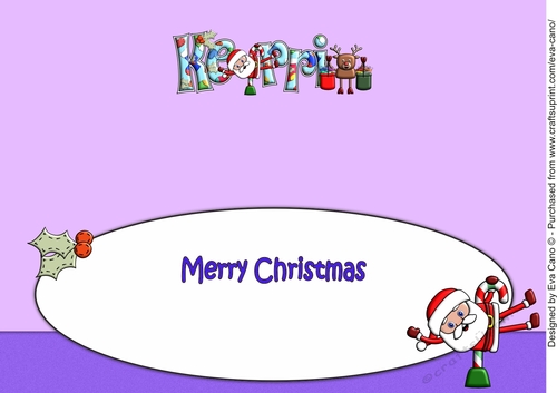 Smiley Santa and Rudolf keeping fit KERRI large dl insert