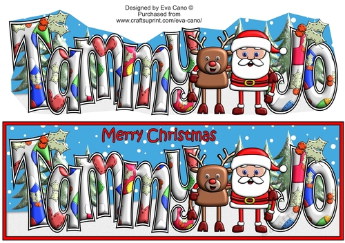 Smiley Santa and Rudolf best friends TAMMY JO large dl
