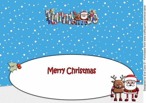 Smiley Santa and Rudolf best friends TAMMY JO large dl insert