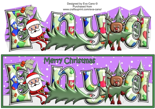 Smiley Santa and Rudolf picking a tree ENYA large dl