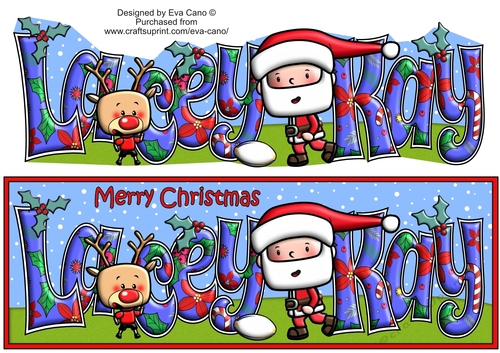 Jolly Santa playing rugby LACEY KAY large dl