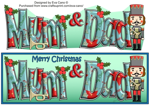 Christmas Nutcracker with bugle MUM & DAD large dl