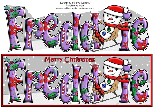 Jolly Snowman on Sledge FREDDIE large dl