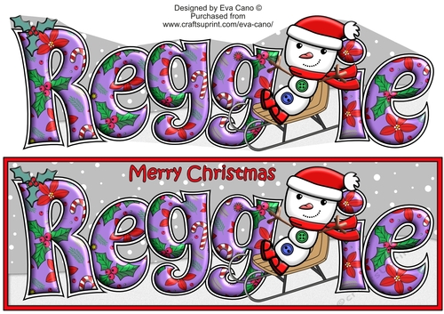 Jolly Snowman on Sledge REGGIE large dl