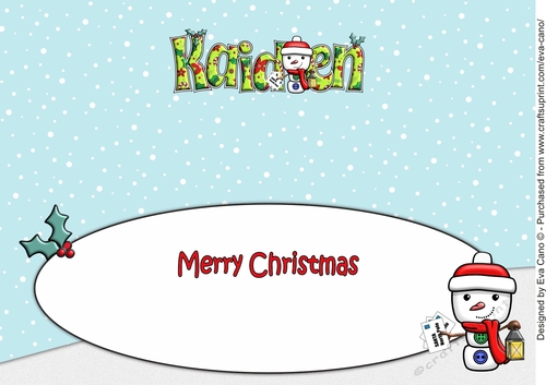 Jolly Snowman with letters to Santa KAIDEN large dl insert