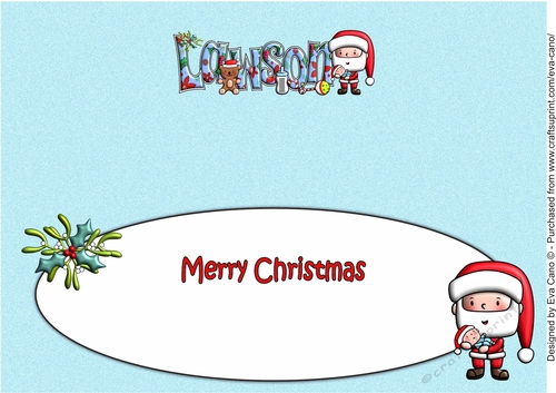 Jolly Santa with Baby LAWSON large dl insert