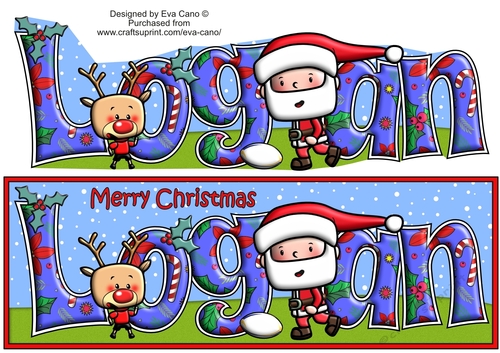 Jolly Santa playing rugby LOGAN large dl