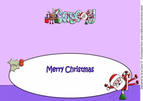 Smiley Santa and Rudolf keeping fit CASEY large dl insert